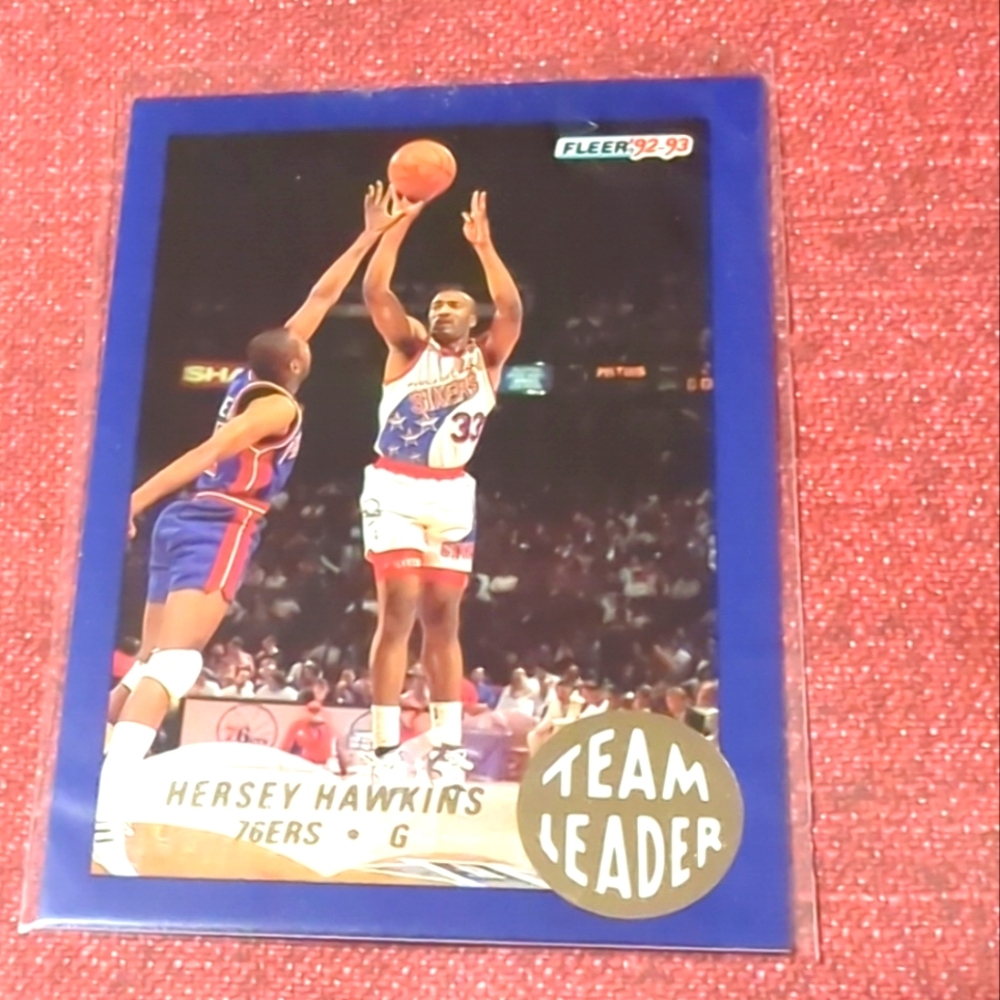 1992-93 Fleer NBA Basketball Trading Card TEAM LEADERS CARD #20 HERSEY HAWKINS.